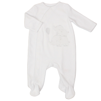 G13017: Baby Unisex Elephant Velour All In One (0-6 Months)